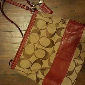 Red Tan Coach Purse